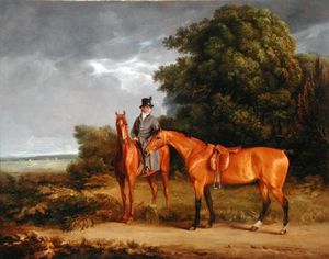 Jacques Laurent Agasse - A Groom Mounted On A Chestnut Hunter