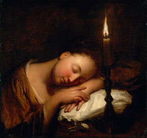 Jean Baptiste Santerre - A Girl Sleeping