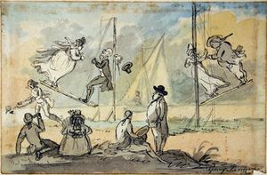 John Nixon - People On Swings In A Bath Pleasure Garden, C.1800
