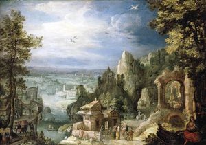 Anthonie Mirou - Extensive Landscape With The Rest On The Flight Into Egypt