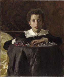Antonio Mancini - Boy With Toy Soldiers