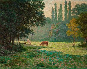 Claude Emile Schuffenecker - A Meadow With Two Cows