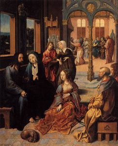 Cornelis Engebrechtsz - Christ In The House Of Martha And Mary