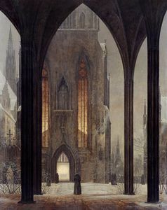 Ernst Ferdinand Oehme - Cathedral In Winter