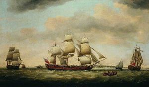Francis Holman - The East Indiaman -general Coote- In Three Positions Off The Downs