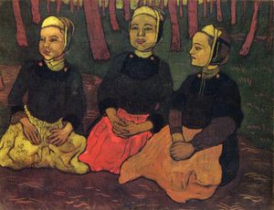 Georges Lacombe - Three Breton Women In The Forest