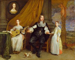 Gonzales Coques - A Gentleman With His Two Daughters