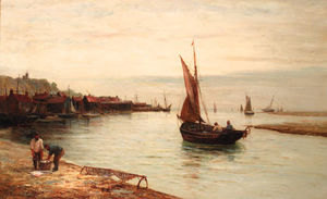 Gustave De Breanski - An Essex Fishing Village