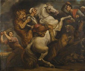  Art Reproductions A Lion Hunt by James Northcote (1746-1831, United Kingdom) | WahooArt.com