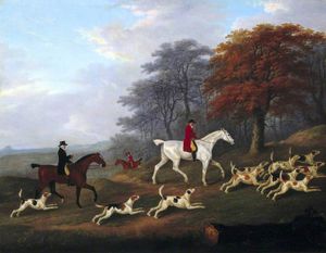 John Nost Sartorius - The Earl Of Darlington Fox-hunting With The Raby Pack -