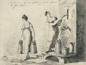 John Thomas Serres - Caledonian Girls Fetching Water From The Fountain