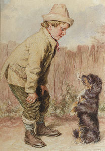 William Henry Hunt - A Boy With A Begging Dog