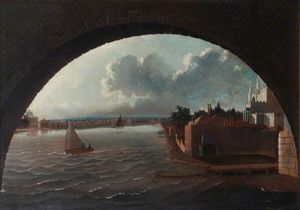 Daniel Turner - A View Of The Thames At Westminster, Seen Through An Arch Of The Bridge