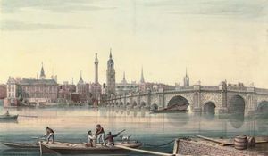 Gideon Yates - View Of Old London Bridge From The South Bank Looking Towards Fishmongers Hall And The Monument