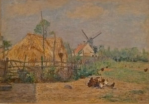 Paul Baum - The Windmill In -t Kalf, Knokke