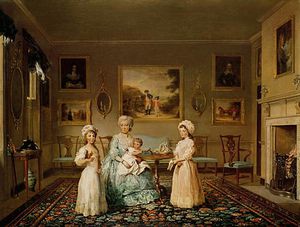 George Philip Reinagle - Mrs Congreve And Her Children In Their London Drawing Room