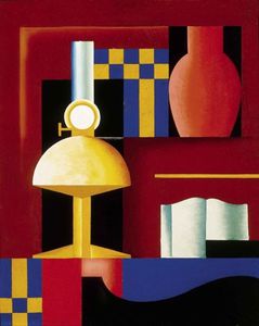 Sandor Bortnyik - Composition With Paraffine Lamp, Vase And Book