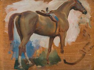 Alfred James Munnings - Study Of A Bay Horse