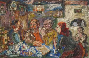 David Davidovich Burliuk - Peasants At A Table