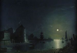 Henry Pether - Town Quay By Moonlight