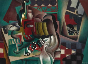 Jean Dominique Antony Metzinger - Still Life With Pumpkin And Bottle Of Rum