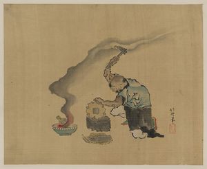 Katsushika Hokusai - A Man Engaged In Metalwork