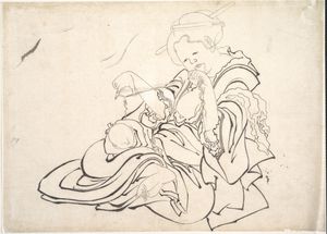 Katsushika Hokusai - A Woman And Baby