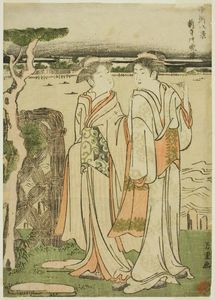 Katsushika Hokusai - Evening Bell At Mii Temple