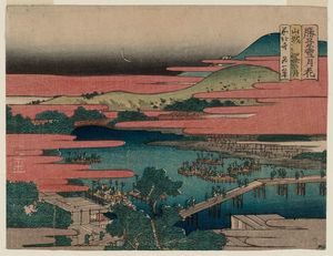 Katsushika Hokusai - Moon At Shijô In Yamashiro Province