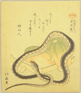 Katsushika Hokusai - Snake And Gourds