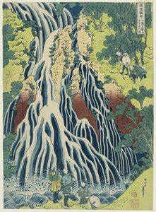 Katsushika Hokusai - The Falling Mist Waterfall At Mount Kurokami In Shimotsuke Province