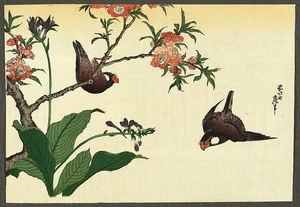 Katsushika Hokusai - Two Birds And Cherry Tree