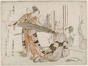 Katsushika Hokusai - Two Women With A Koto