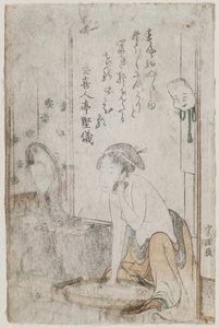 Katsushika Hokusai - Woman Washing Her Face