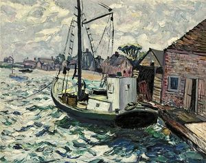 Richard Hayley Lever - Fish House And Boats