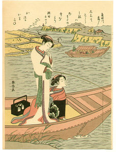 Suzuki Harunobu - Fishing On The Sumida River