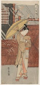 Suzuki Harunobu - Night Rain Of Genjô