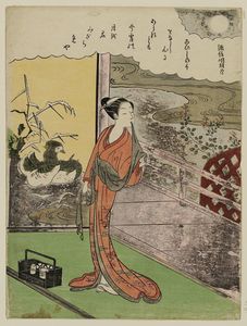 Suzuki Harunobu - Poem By Minamoto No Nobuakira