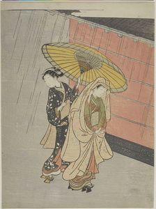 Suzuki Harunobu - Two Girls In The Rain