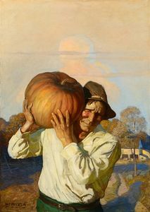 Nc Wyeth - Farmer With Pumpkin