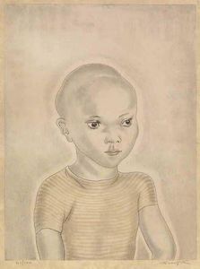 Léonard Tsugouharu Foujita - Little Boy In Striped Shirt
