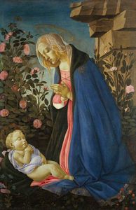 Sandro Botticelli - The Virgin Adoring The Sleeping Christ Child