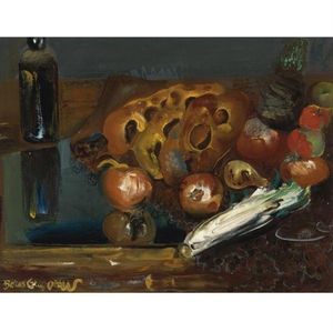 Boris Dmitrievich Grigoriev - Still Life With Bread And Vegetables