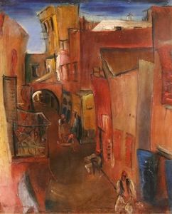 Boris Dmitrievich Grigoriev - Street Scene In Morocco