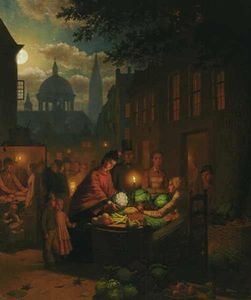 Johann Mongels Culverhouse - The Vegetable Market At Night