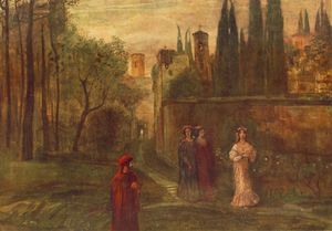 Gulacsy Lajos Kalman - Dante's Meeting With Beatrice