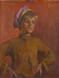 Elizabeth Adela Stanhope Forbes - Portait Of A Young Boy