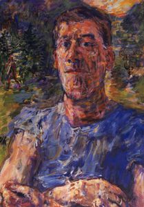 Oskar Kokoschka - Autoportrait d'un artiste dégénéré, Self-portrait of a degenerated artist, Huile sur Toile,