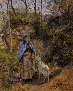 Camille Pissarro - Peasant Woman with a Goat.