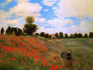 Claude Monet - Rose field near Argenteuil Sun